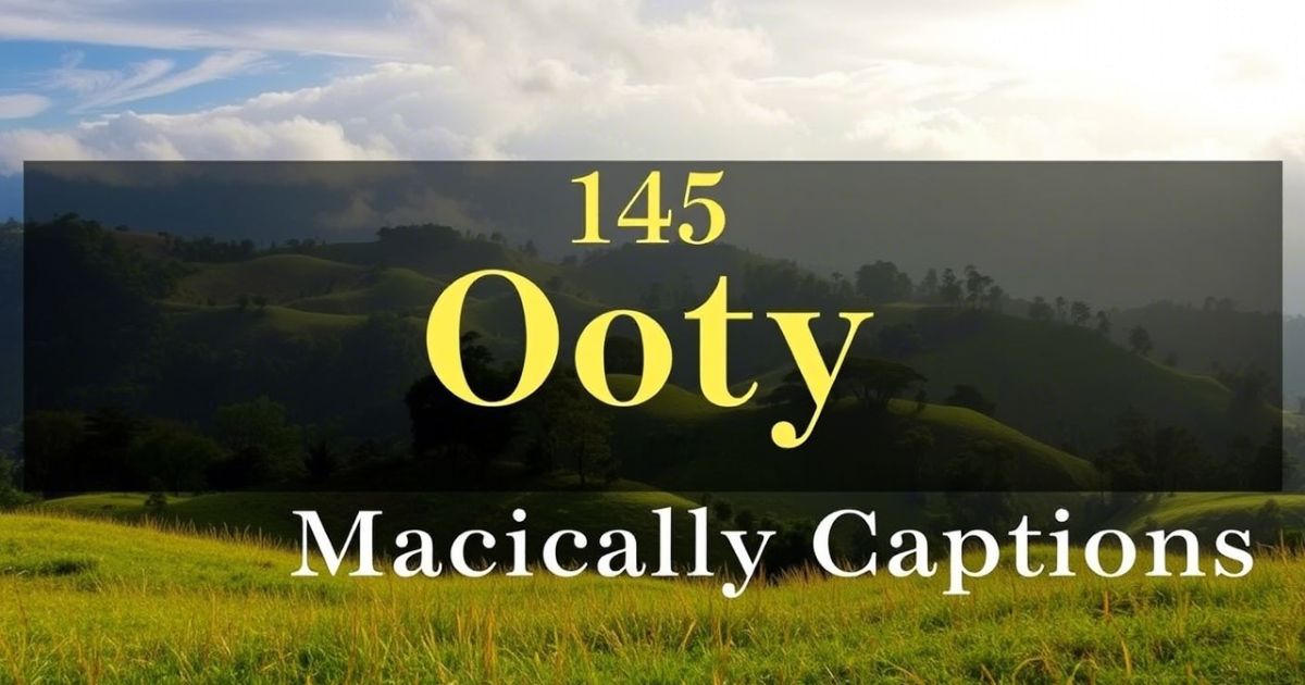 210 Magical Ooty Captions For Instagram and Quotes